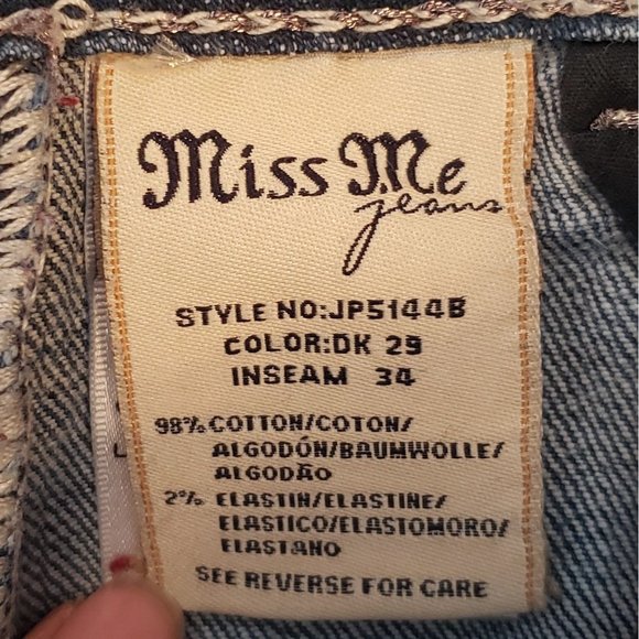 Miss Me Jeans Vintage ~  Distressed ~ Boot Cut ~ Size 26 - Picture 11 of 12